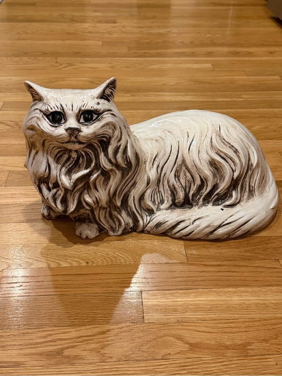 Other - Vintage Decorative White & Black Cat Figurine - Ceramic